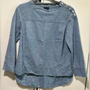 Jcrew Chambray Funnel Neck  Shirt